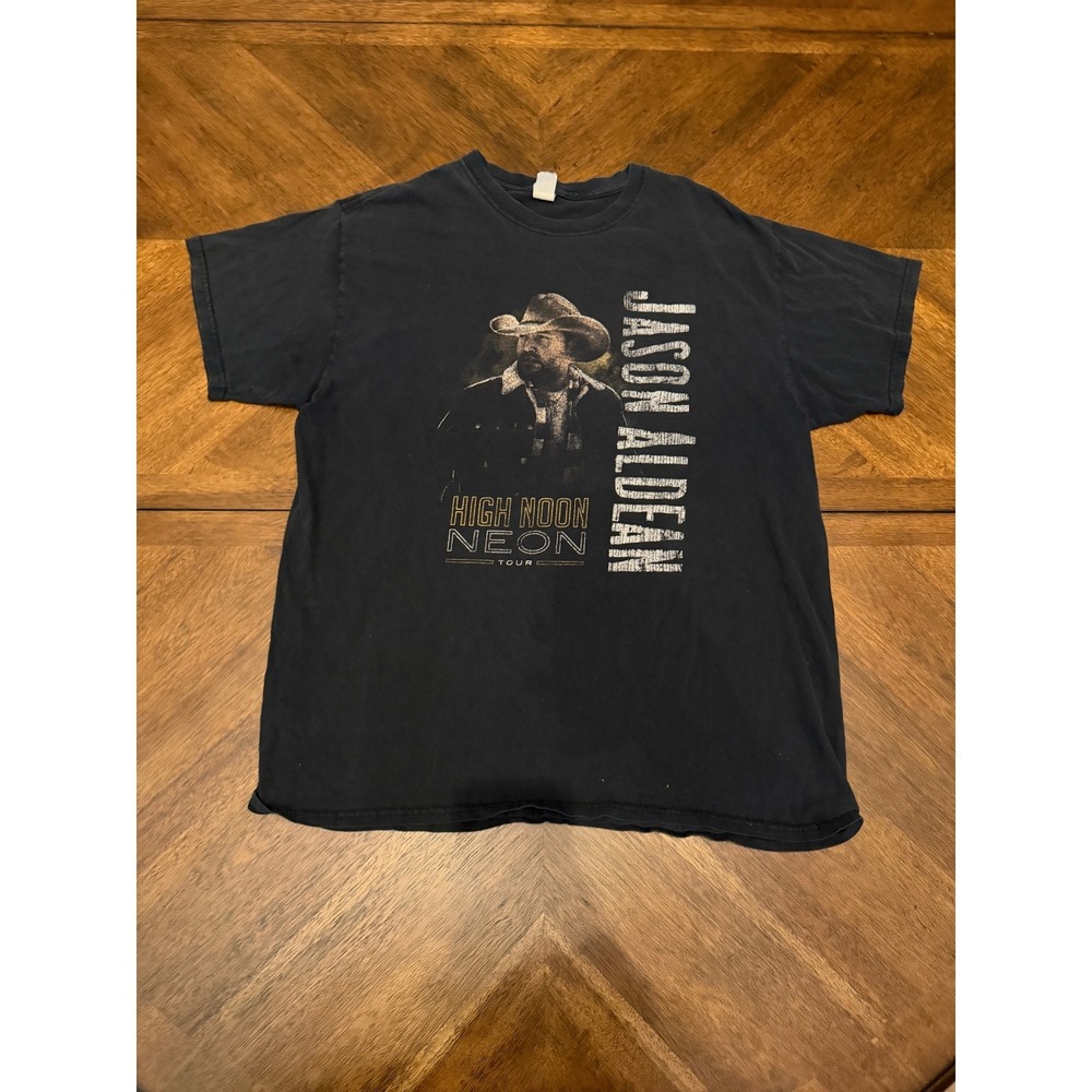 Jason Aldean High Noon Neon Tour 2018 Graphic T-Shirt Black Mens Large Gildan